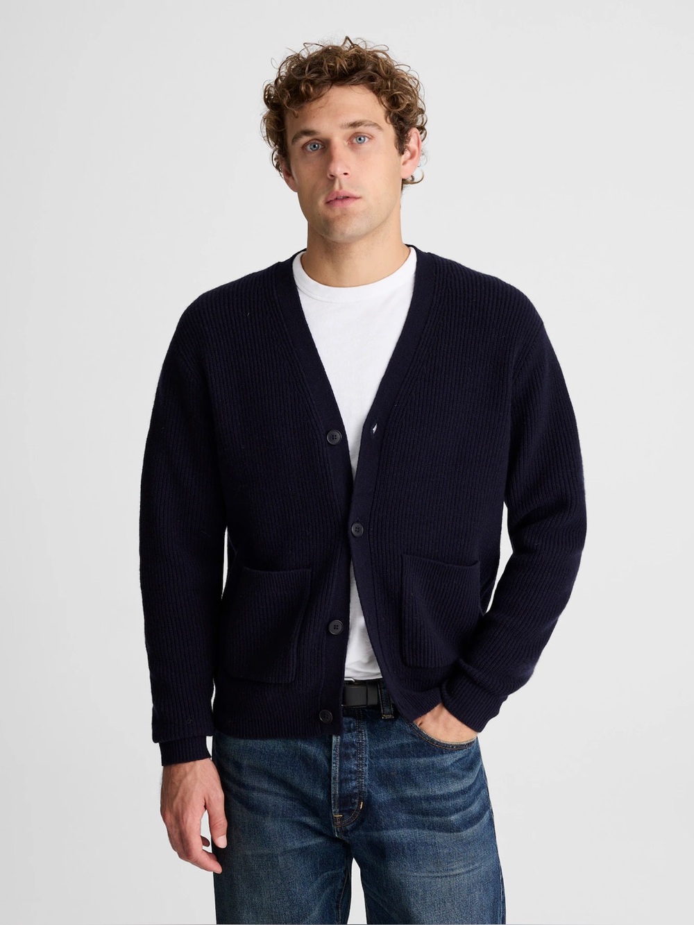 NEW Madewell Cardigan in Heritage Merino Wool Navy M